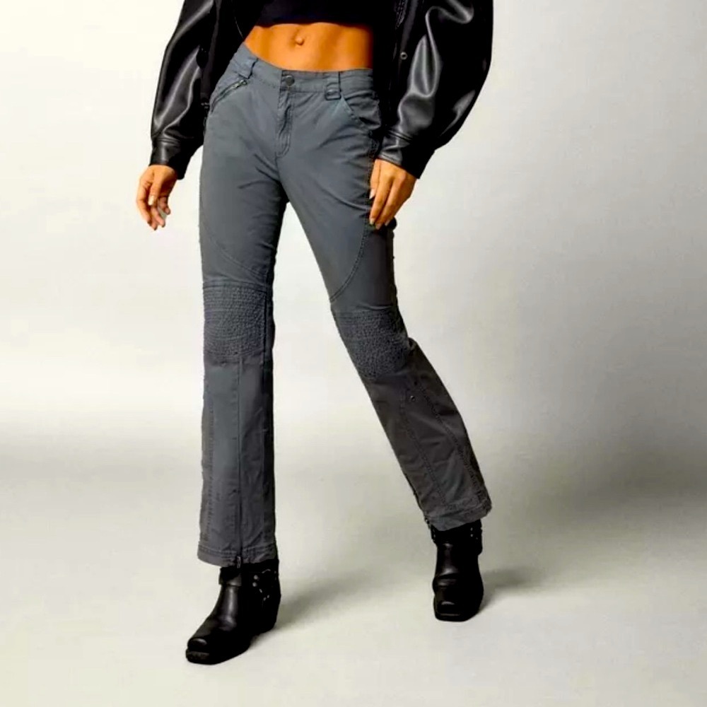 BDG Harper Moto Gray Boot Cut cargo accent Pants urban outfitters